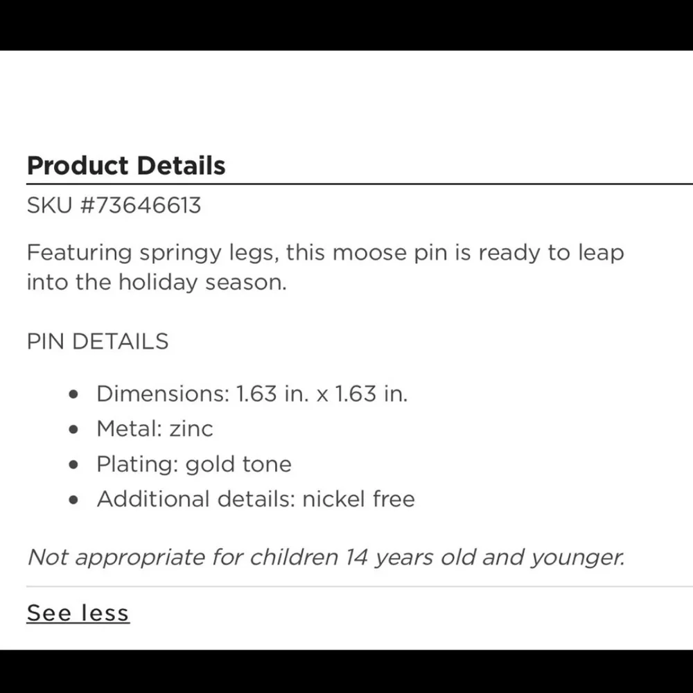 Springy Leg Moose Pin - Picture 2 of 6